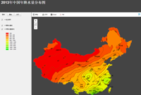 2013年中国年降水量分布图